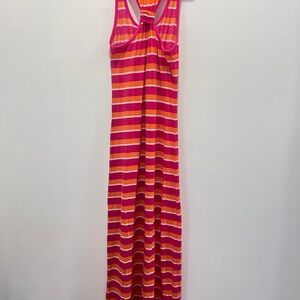 Striped Pink and Orange Maxi Dress